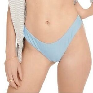 J. Crew Curved Waist Cheeky Bikini Swim Bottom Blue Mist Size S